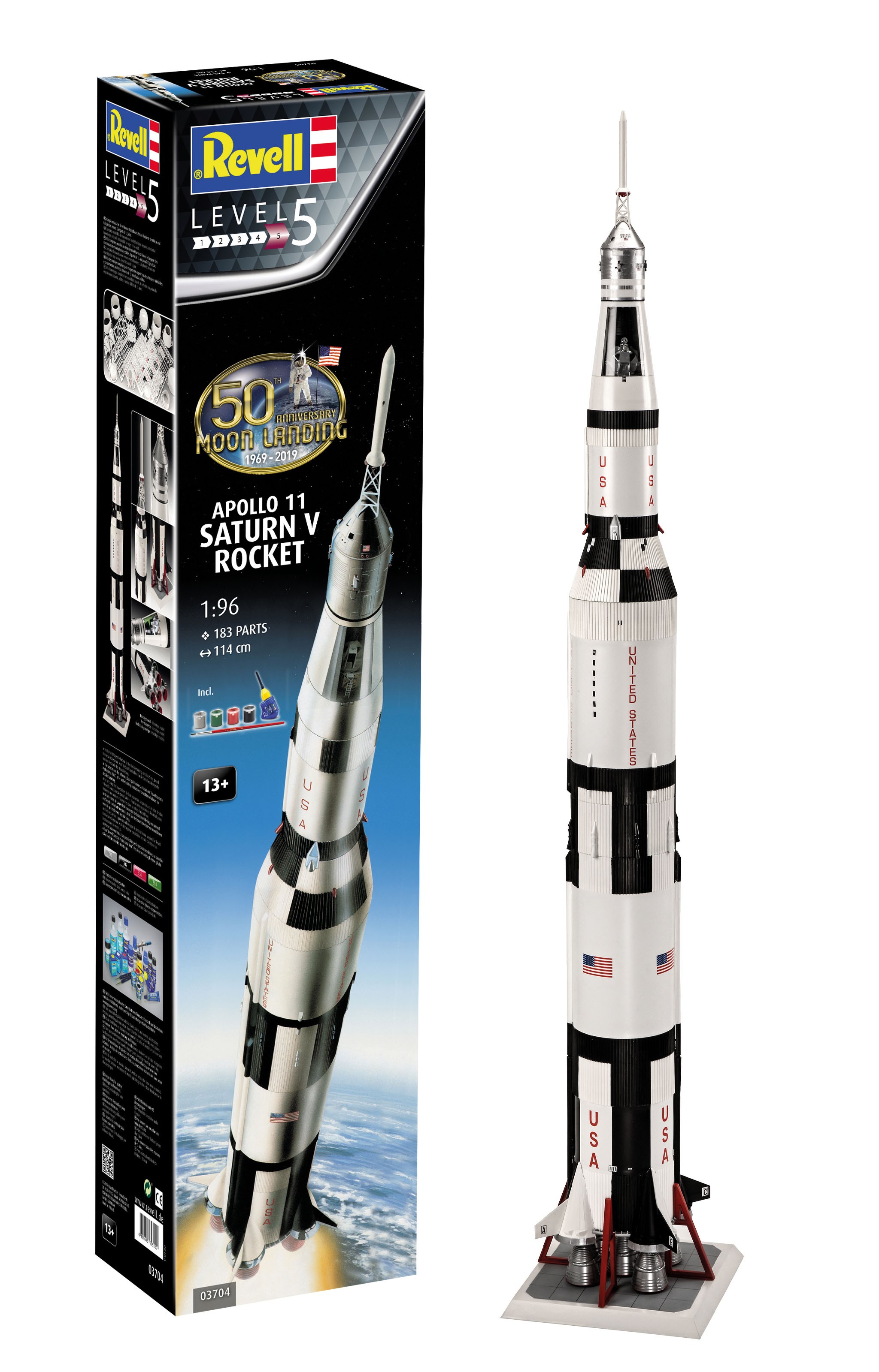 Revell 03704 Apollo 11 Saturn V Rocket  1:96  " Model Set "