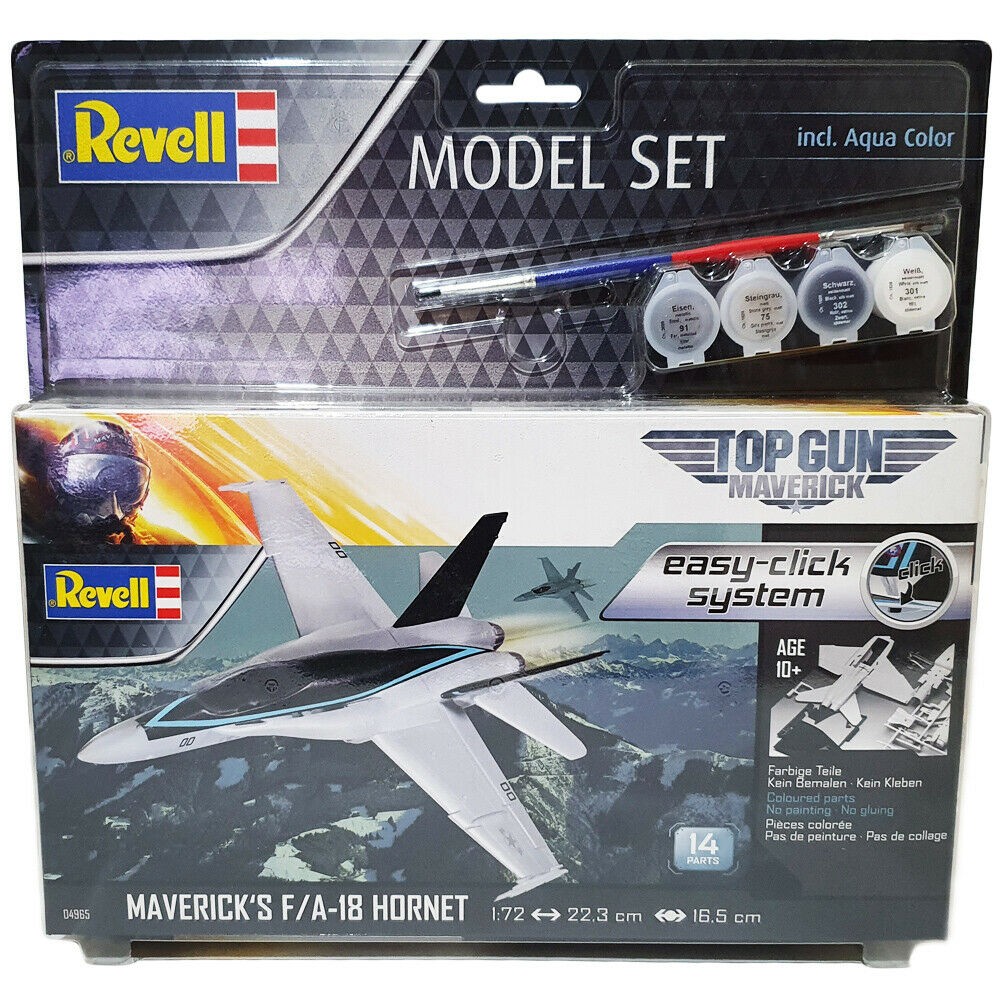 Revell 64965 F/A-18 Hornet Maverick's Top Gun 1:72  " Easy-Click & Model Set "