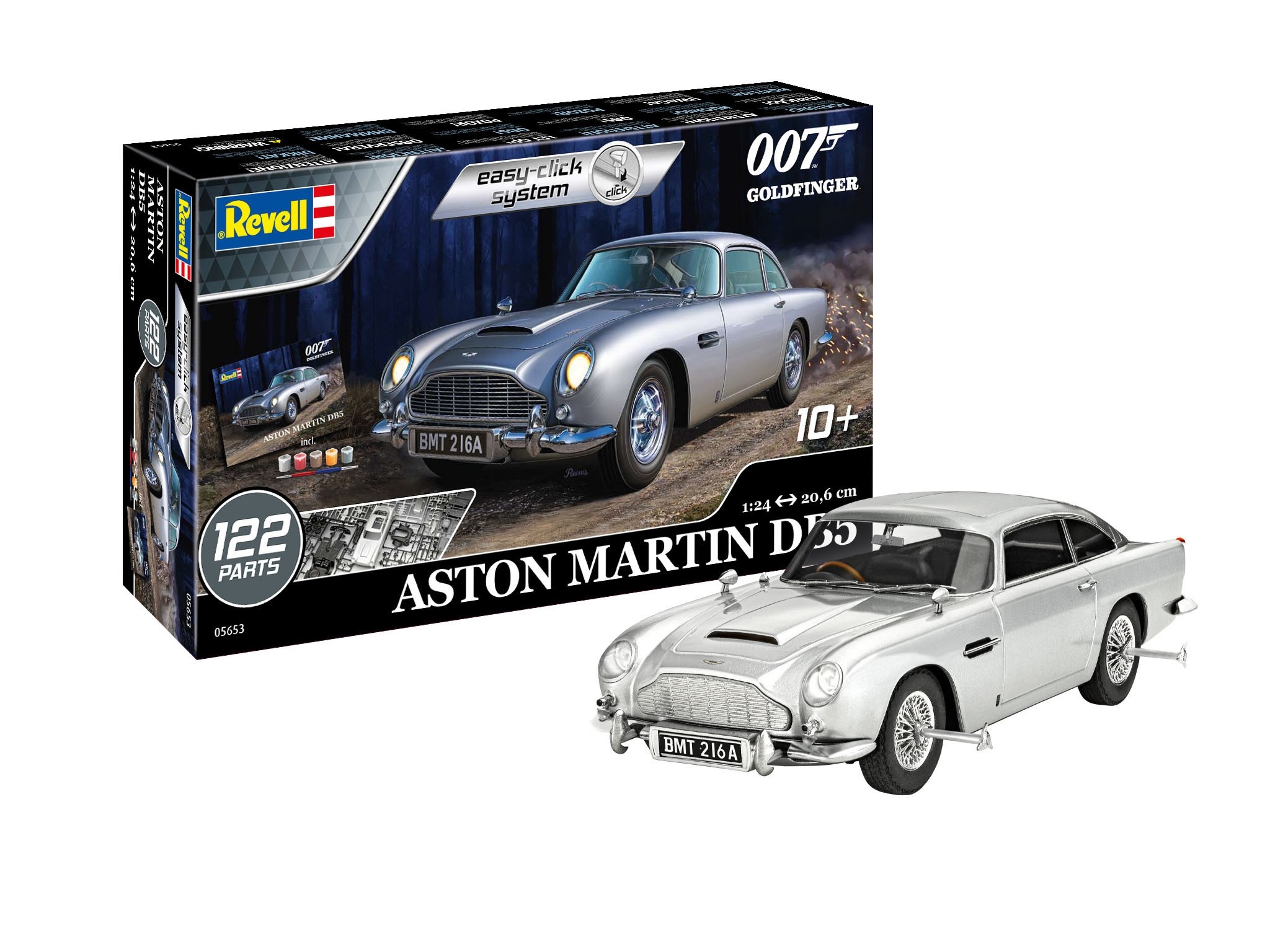 Revell 05653 Aston Martin DB5 1/25  James Bond 007 Goldfinger   " Easy-Click " & " Model Set "