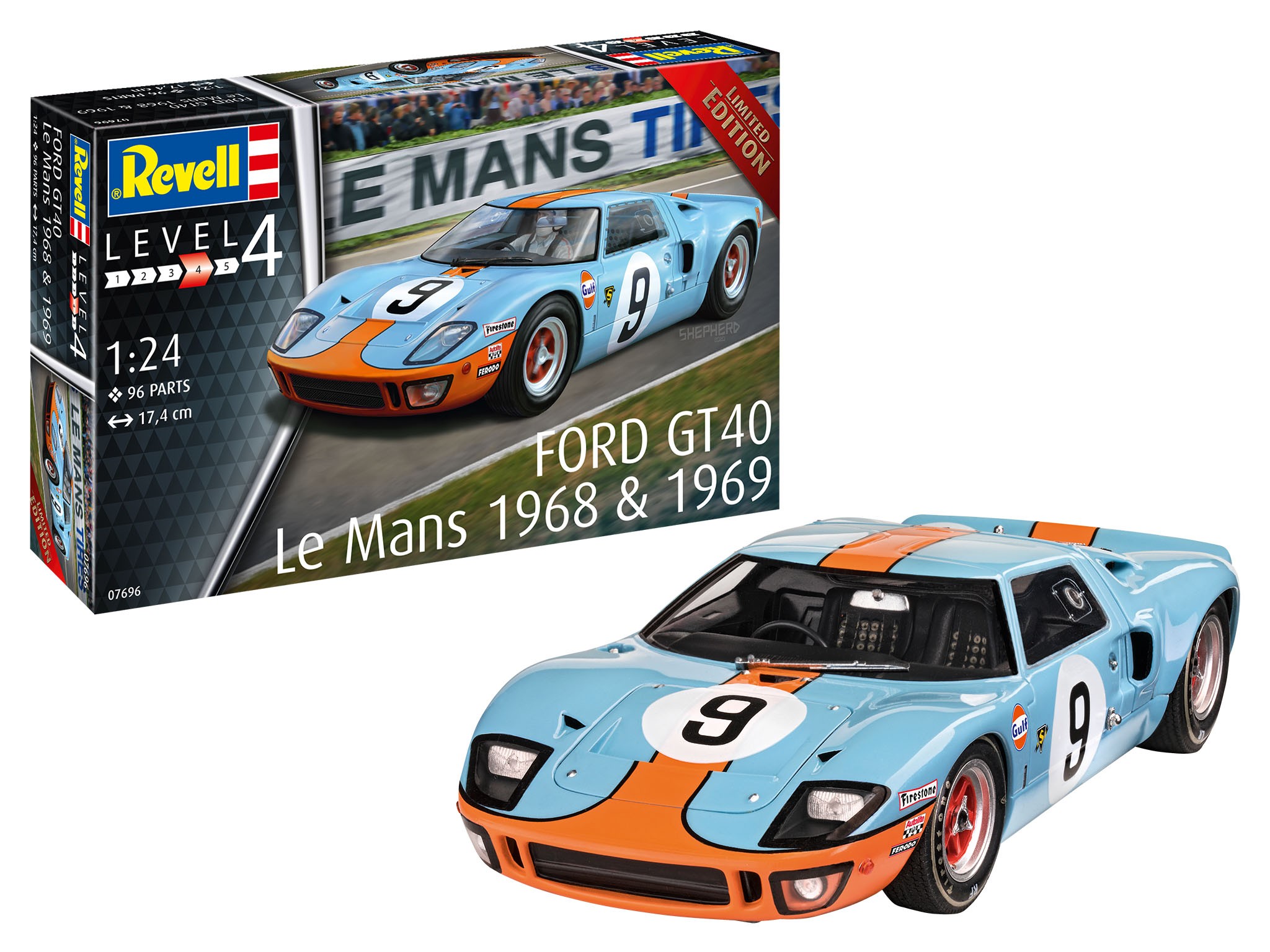 Revell 07696 Ford GT 40 Le Mans 1968 & 1969  1:24  " EDIÇÃO LIMITADA "
