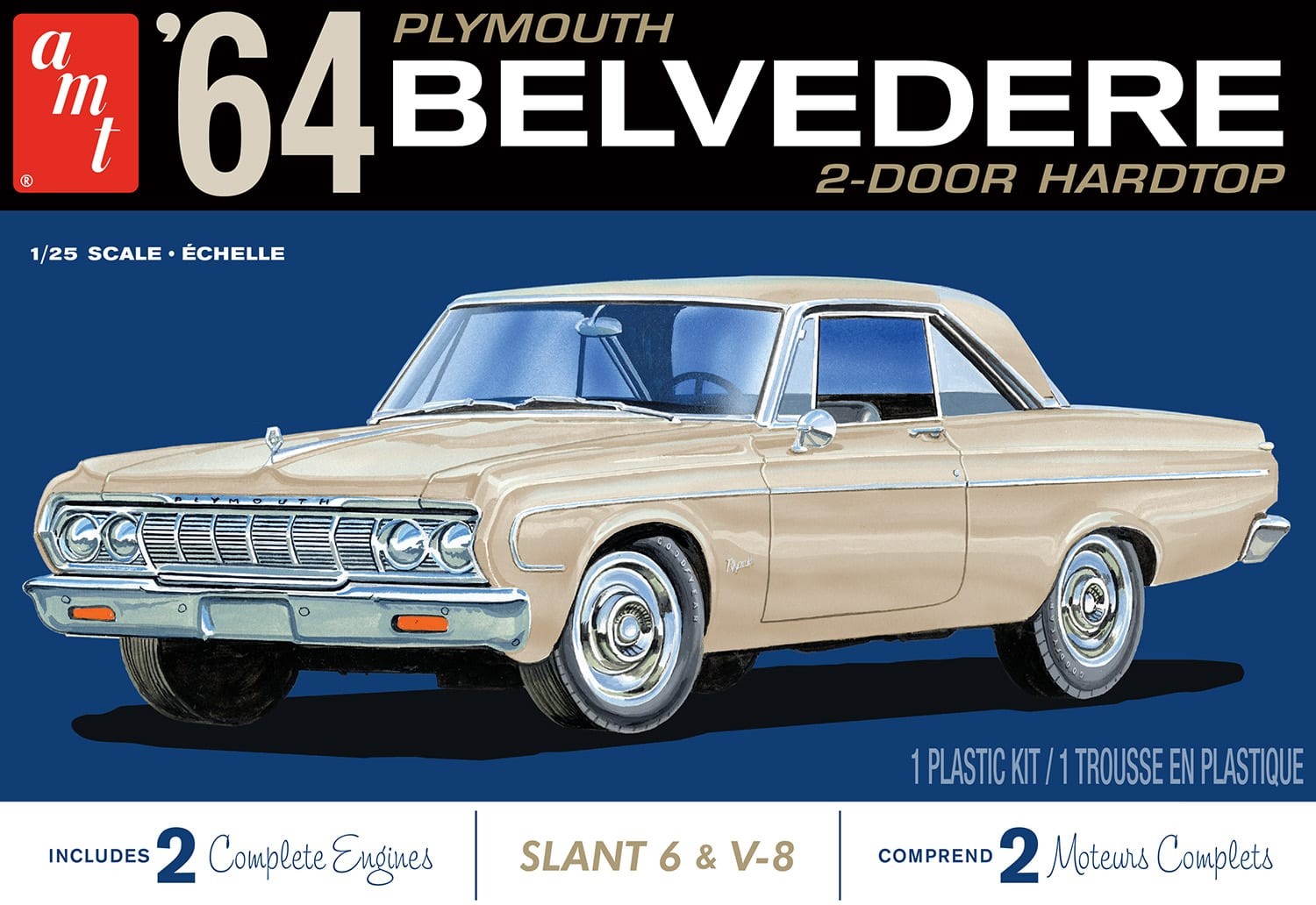 AMT 1188 PLYMOUTH BELVEDERE 1964 (W-SLANT 6 ENGINE) 1:25