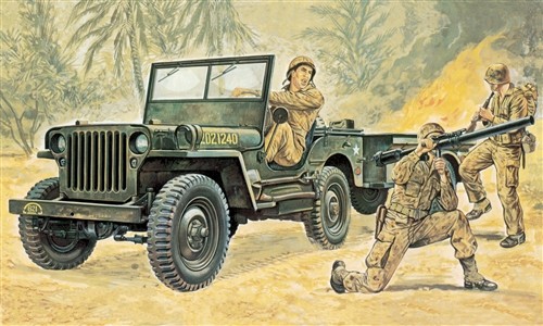 Italeri 314 Willys Mb Jeep With Trailer 1:35