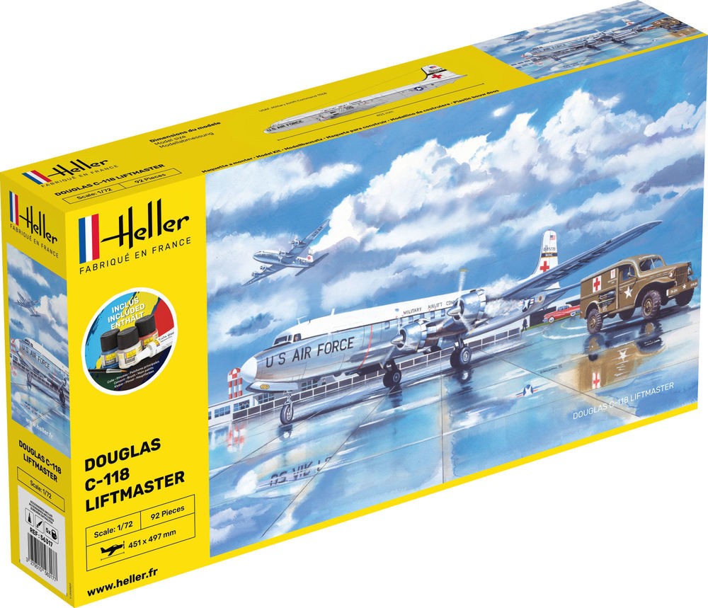 Heller 56317 DOUGLAS C-118 LIFTMASTER  1:72  " Model Set "