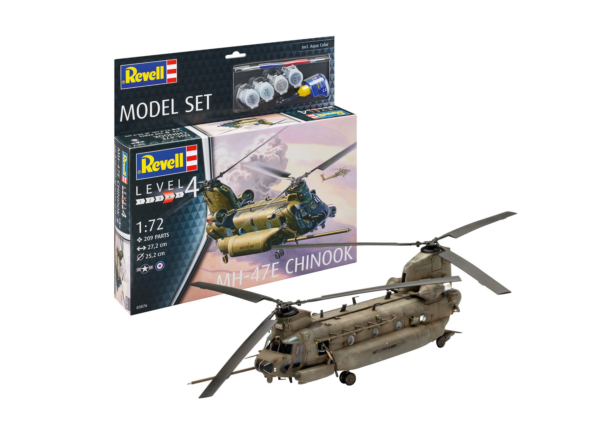 Revell 63876 MH-47E Chinook  1/72  " Model Set "