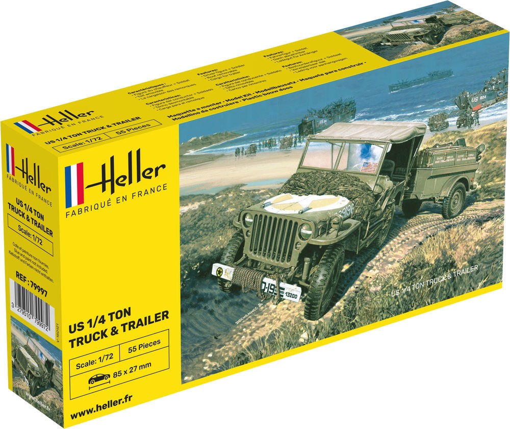 Heller 79997 US 1/4 TON TRUCK & TRAILER  1/72