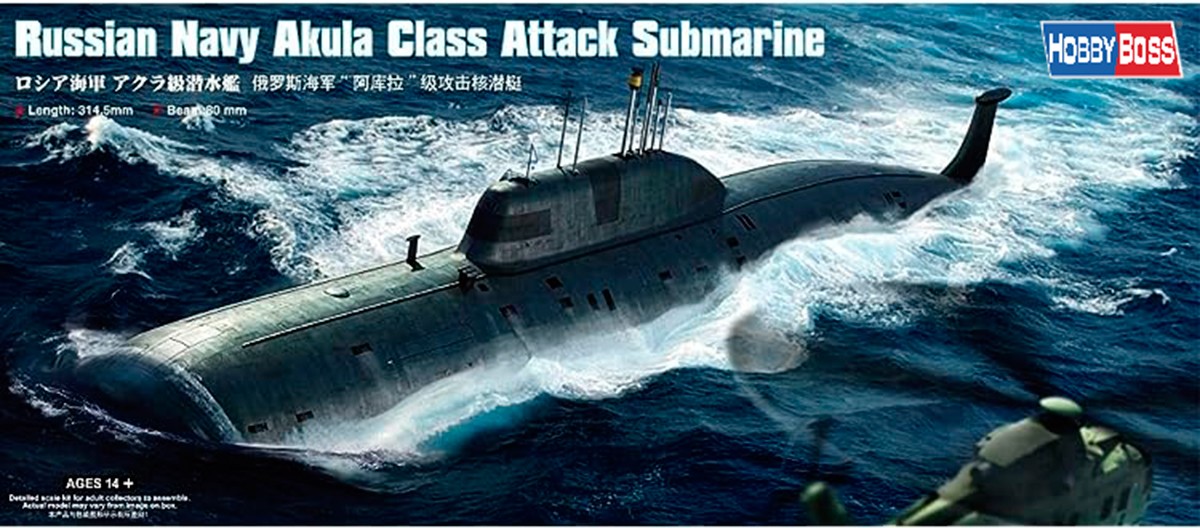 Hobby Boss 83525 Russian Navy SSN Akula Class Attack Submarine  1/350