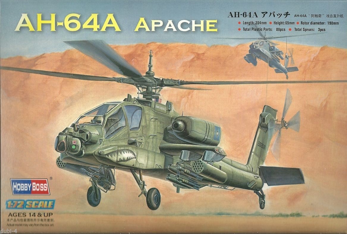 Hobby Boss  87218 AH-64A Apache Attack Helicopter  1:72