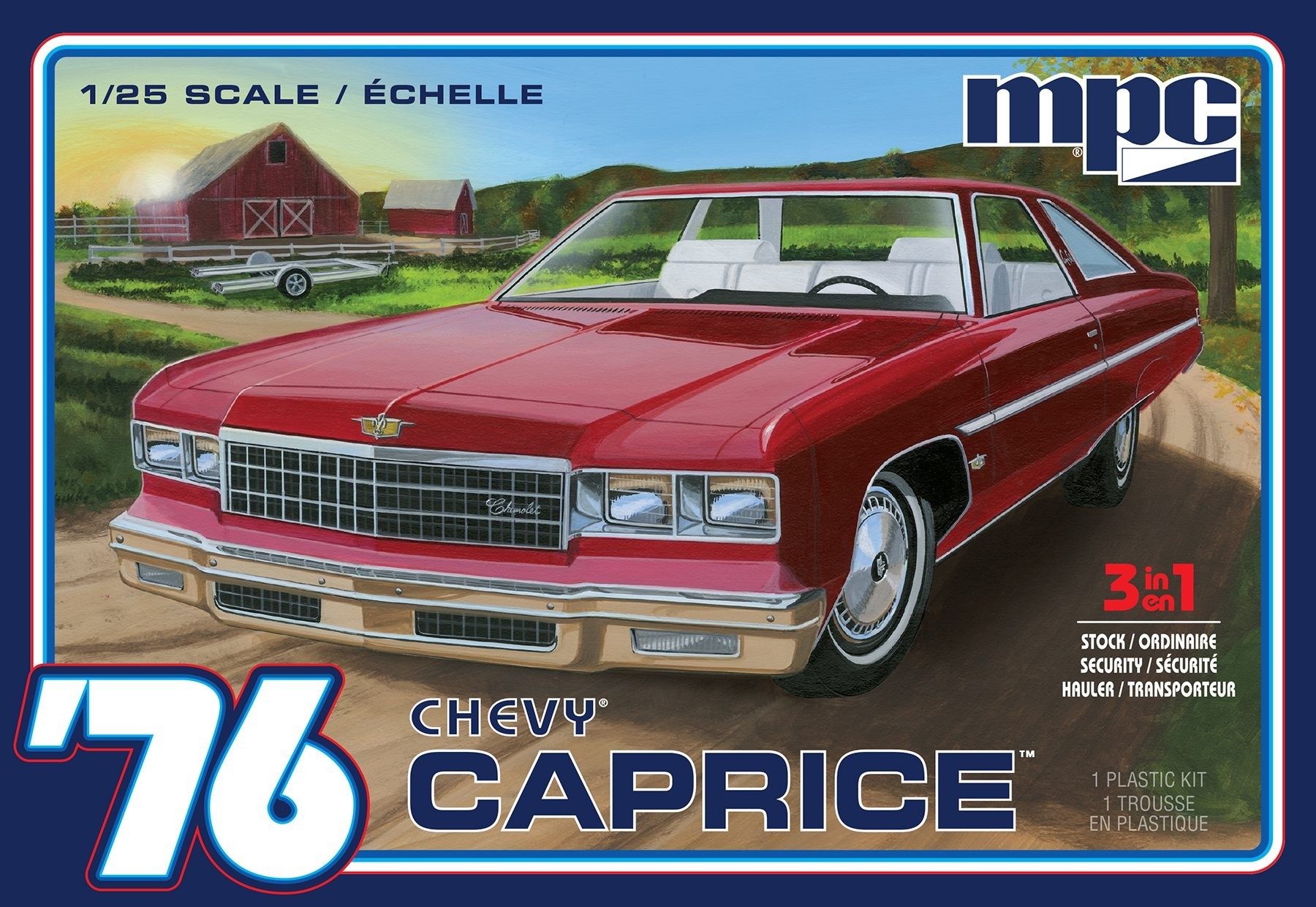 MPC 963 CHEVY CAPRICE W/TRAILER 1976  1:25 