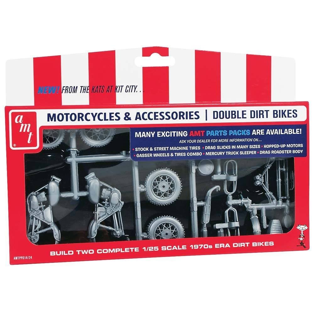 AMT PP014 Motorcycles & Accessories ! Double Dirt Bikes 1:25