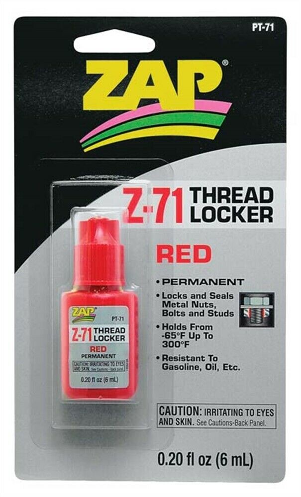 Zap PT-71 Trava-rosca Z-71 (6 ml) Vermelho Permanente